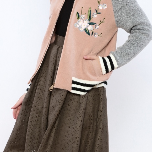 knit bomber jacket with zipper size S - Picture 2 of 5